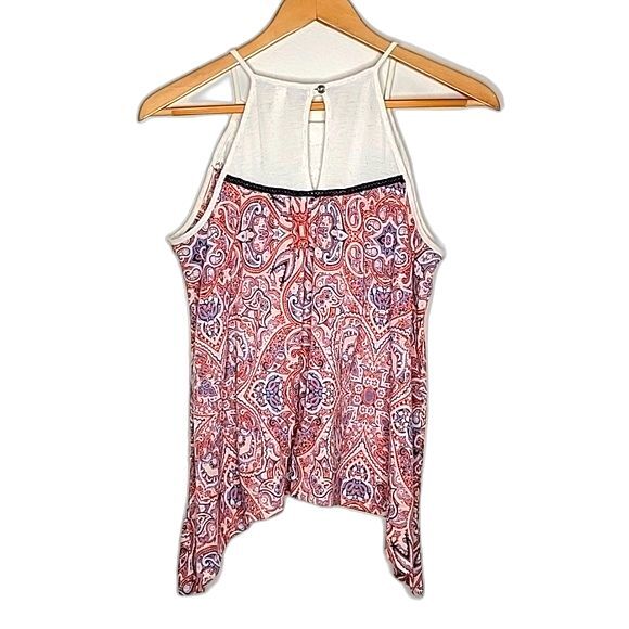 XHILARATION Colorful Racerback Keyhole Button Loose Fit Tank Top size M - Picture 7 of 14